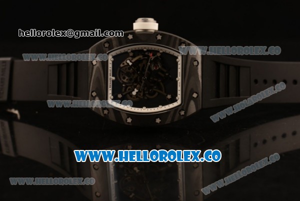 Richard Mille RM 055 Bubba Watson Miyota 9015 Automatic Carbon Fiber Case with Black Dial and Black Rubber Strap - Click Image to Close